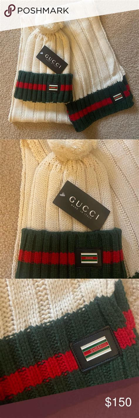 gucci hat scarf glove set|Gucci scarf clearance.